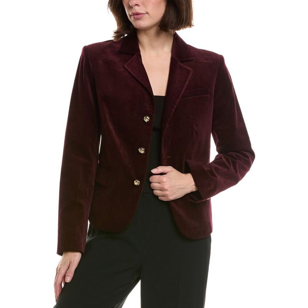 Frame Denim Womens Frame The Velvet Smart Blazer, Red